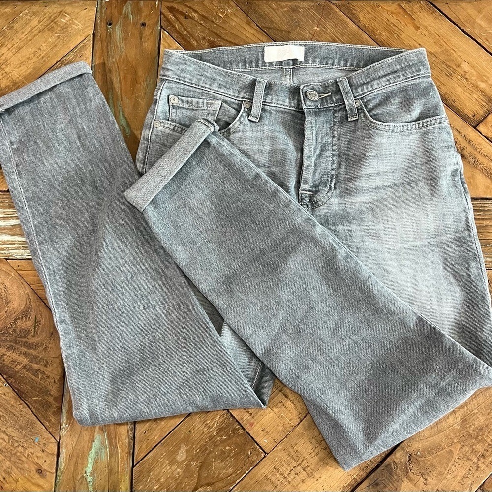 7 For All Mankind Distressed Gray Ankle Cropped Jeans XS‎